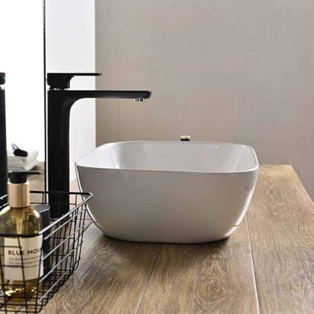 Bacha De Apoyo Loza Para Baño En Color Blanco Acra