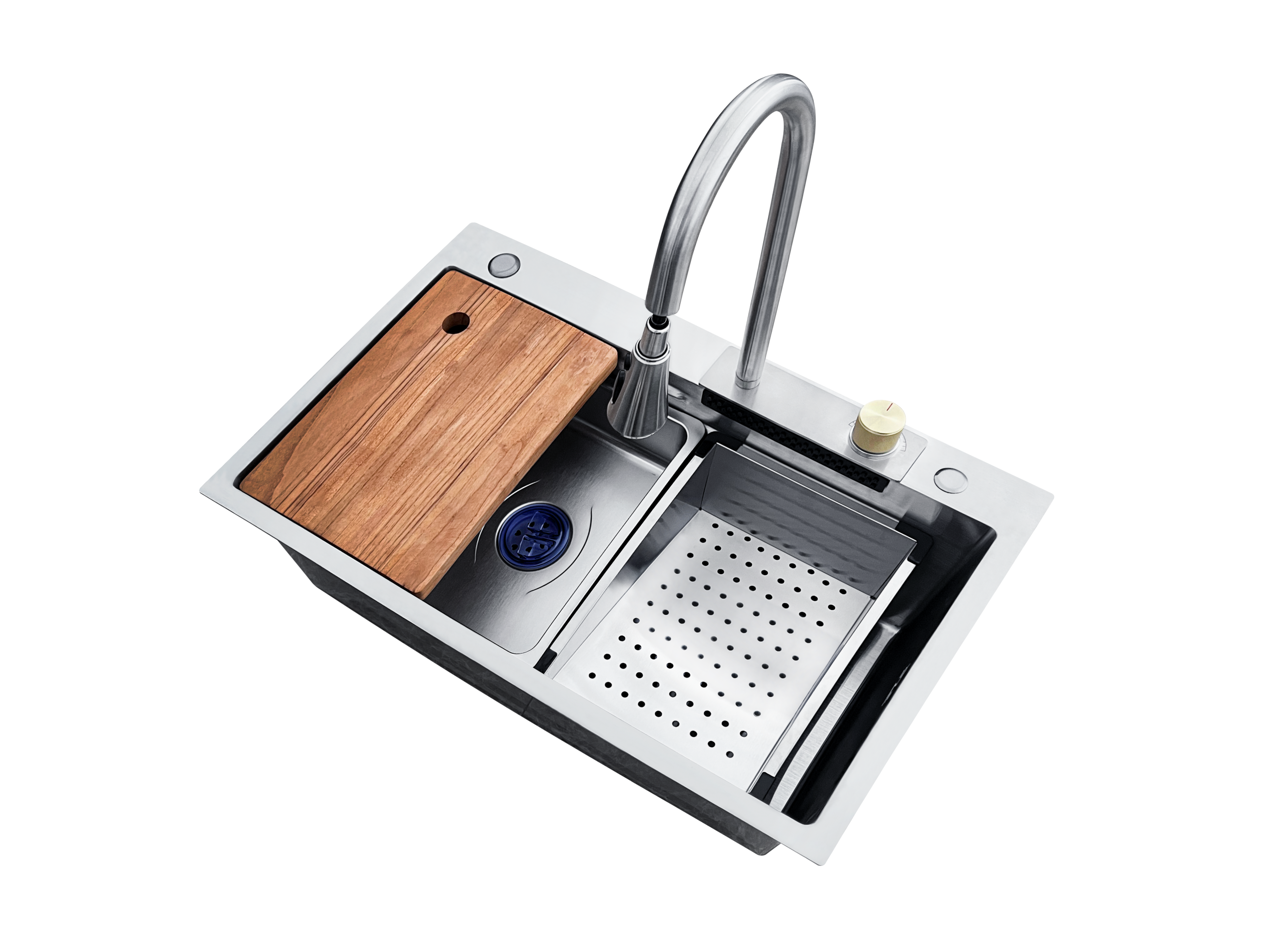 Pileta Cocina Bacha Multifunción Acero Inox Completa Cromo