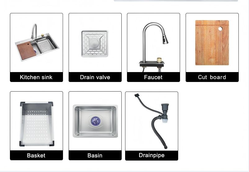 Pileta Cocina Bacha Multifunción Acero Inox Completa Cromo