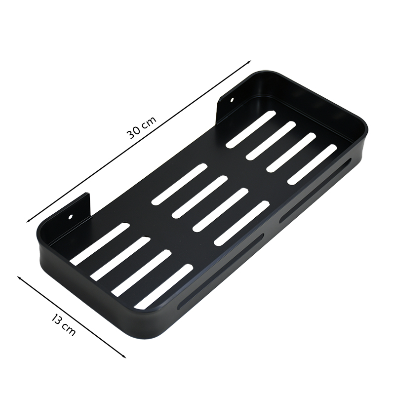 Repisa Estante Para Ducha Negro Mate De Aluminio Acra