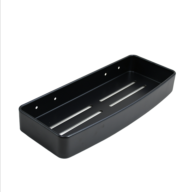 Repisa Estante Para Ducha Negro Mate De Aluminio 32 Cm Acra