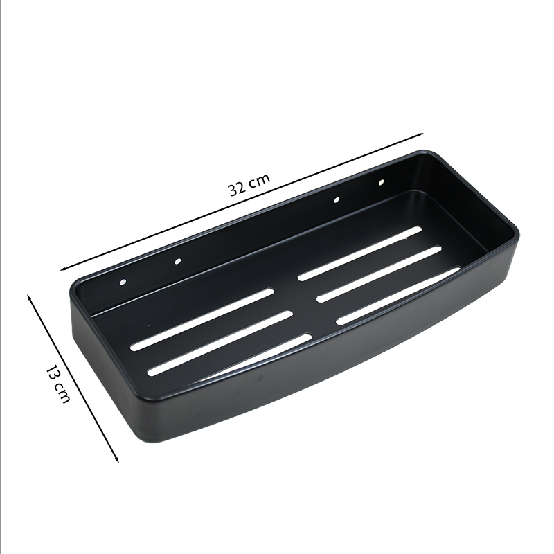 Repisa Estante Para Ducha Negro Mate De Aluminio 32 Cm Acra