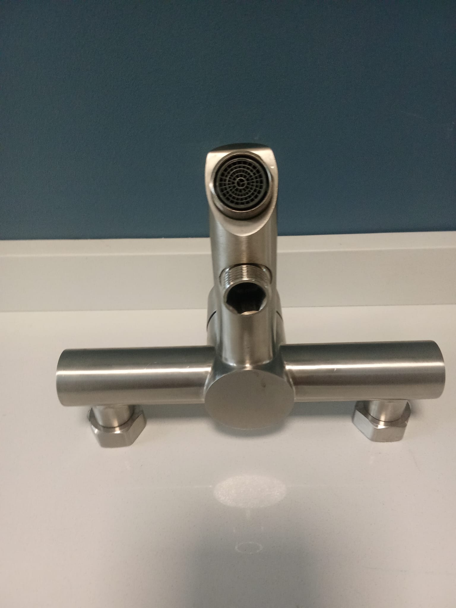 Monocomando/griferia De Ducha CON DETALLE Satinado Opaco Acra Plateado