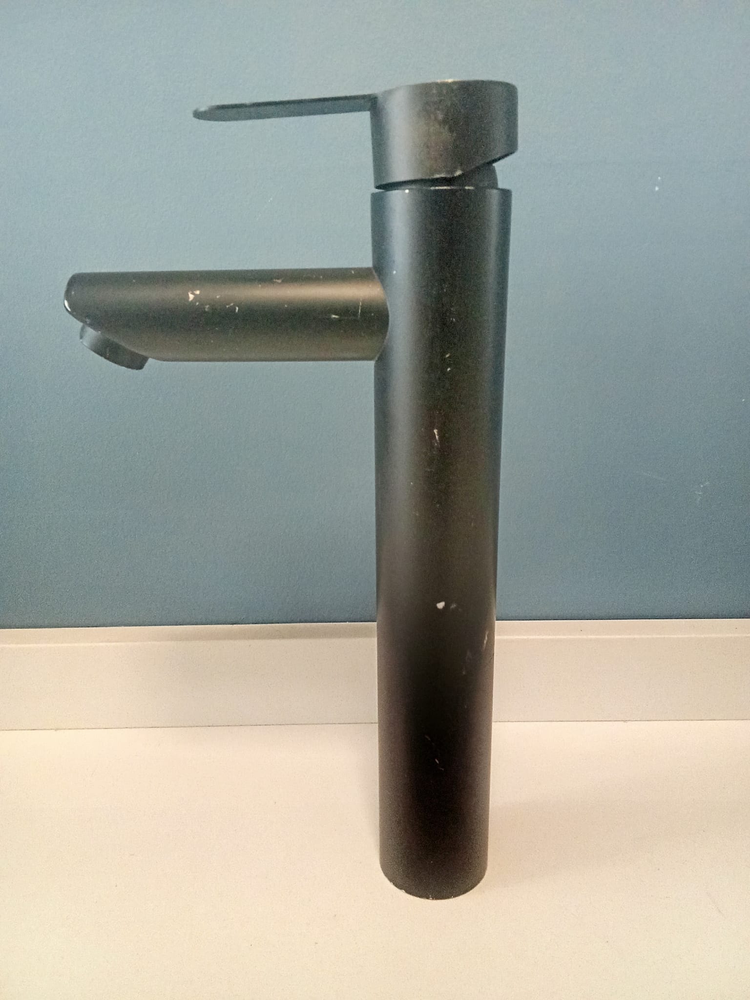 Mono/griferia/canilla Alta CON DETALLE Para Lavabo Baño Negro Mate