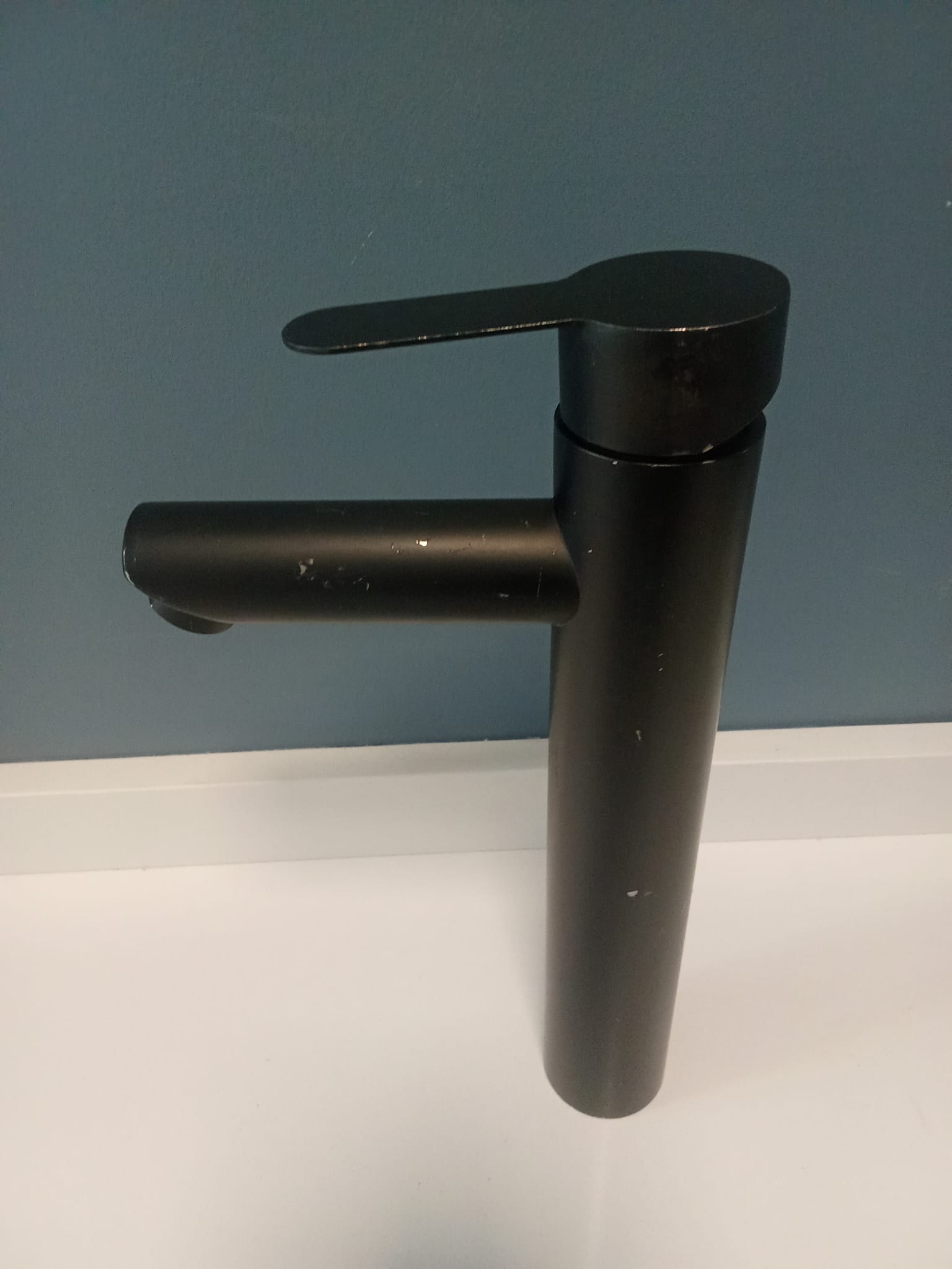 Mono/griferia/canilla Alta CON DETALLE Para Lavabo Baño Negro Mate