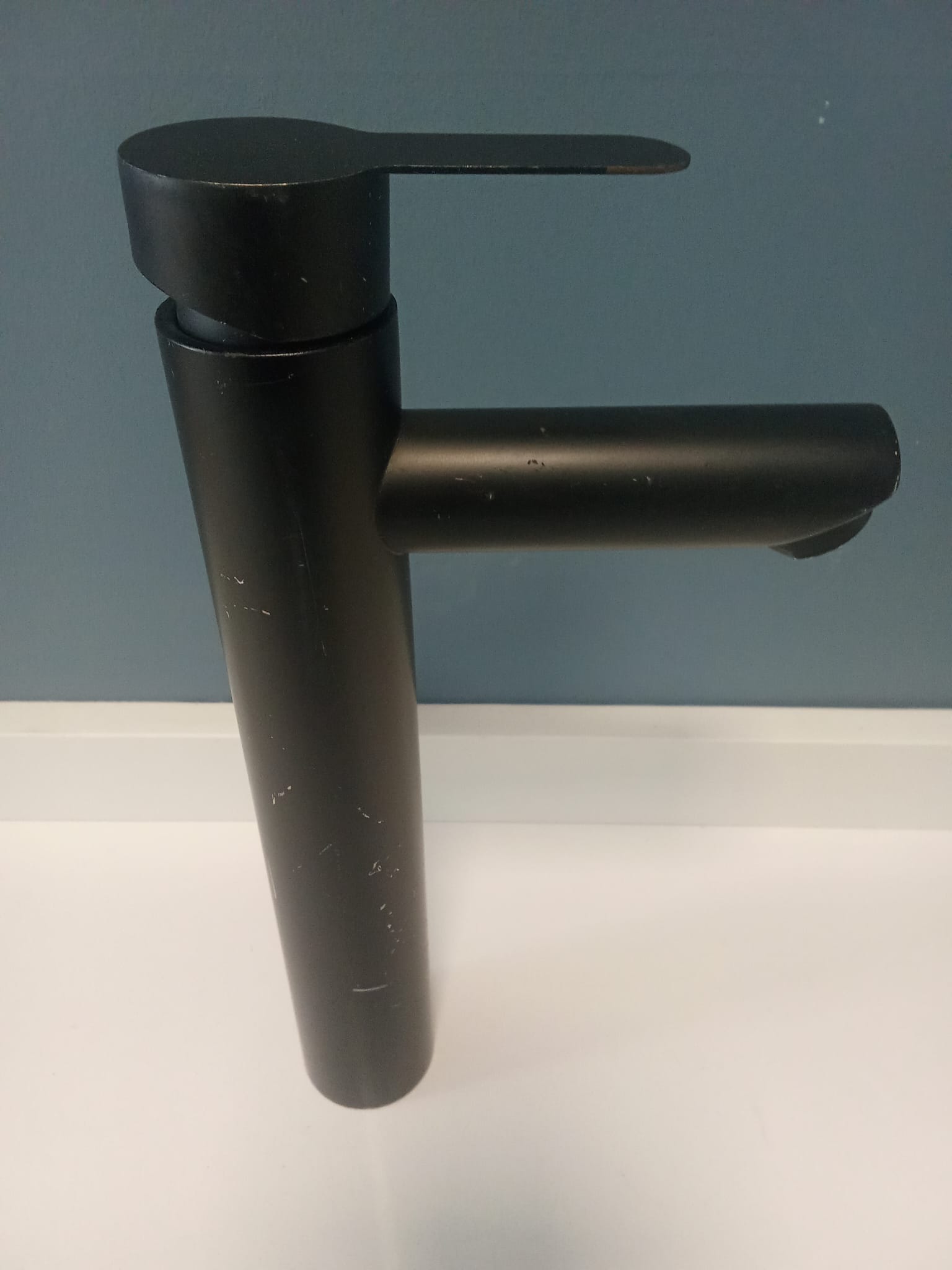 Mono/griferia/canilla Alta CON DETALLE Para Lavabo Baño Negro Mate