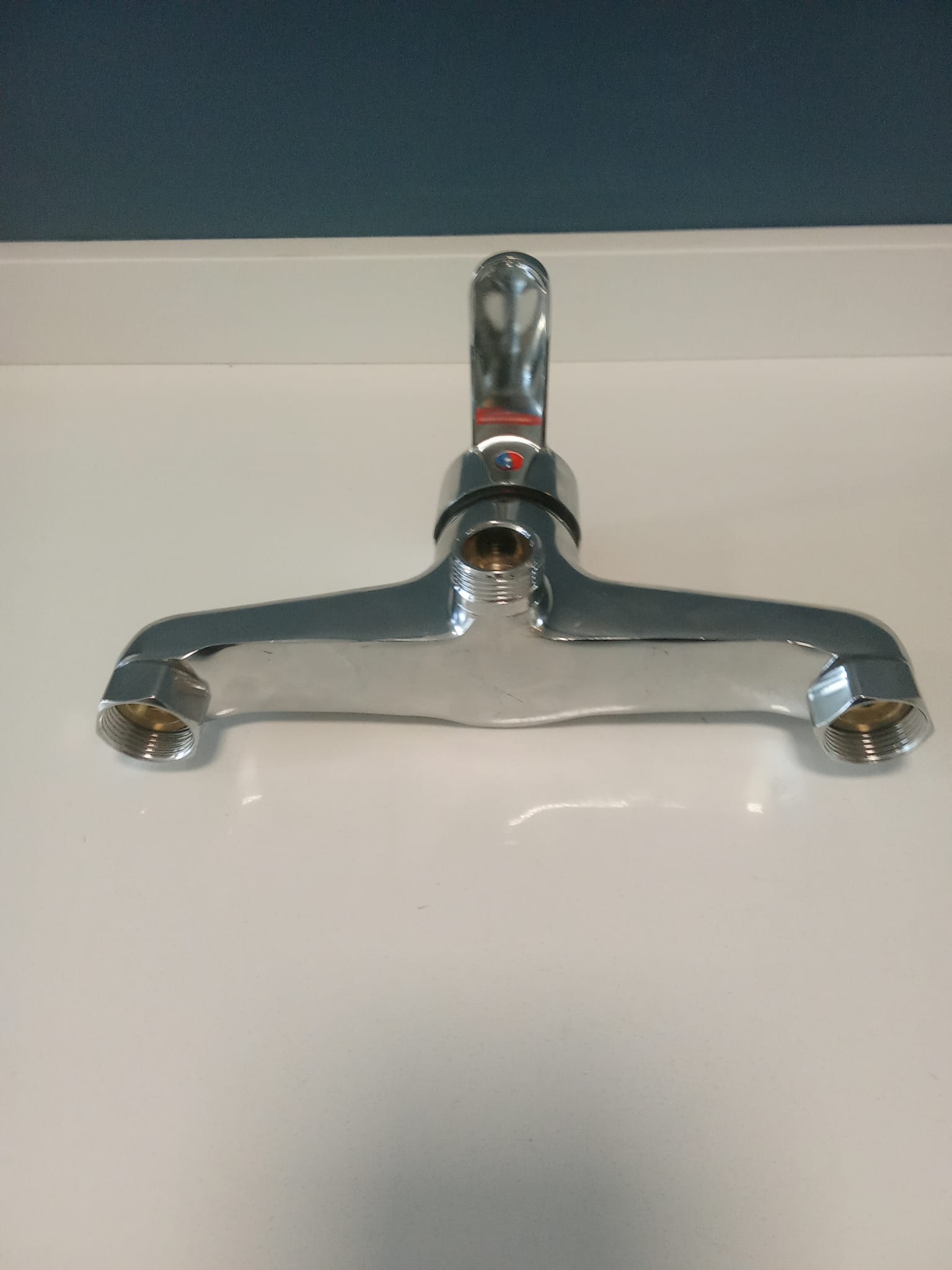 Monocomando CON DETALLE Plateado 20 cm entre ejes