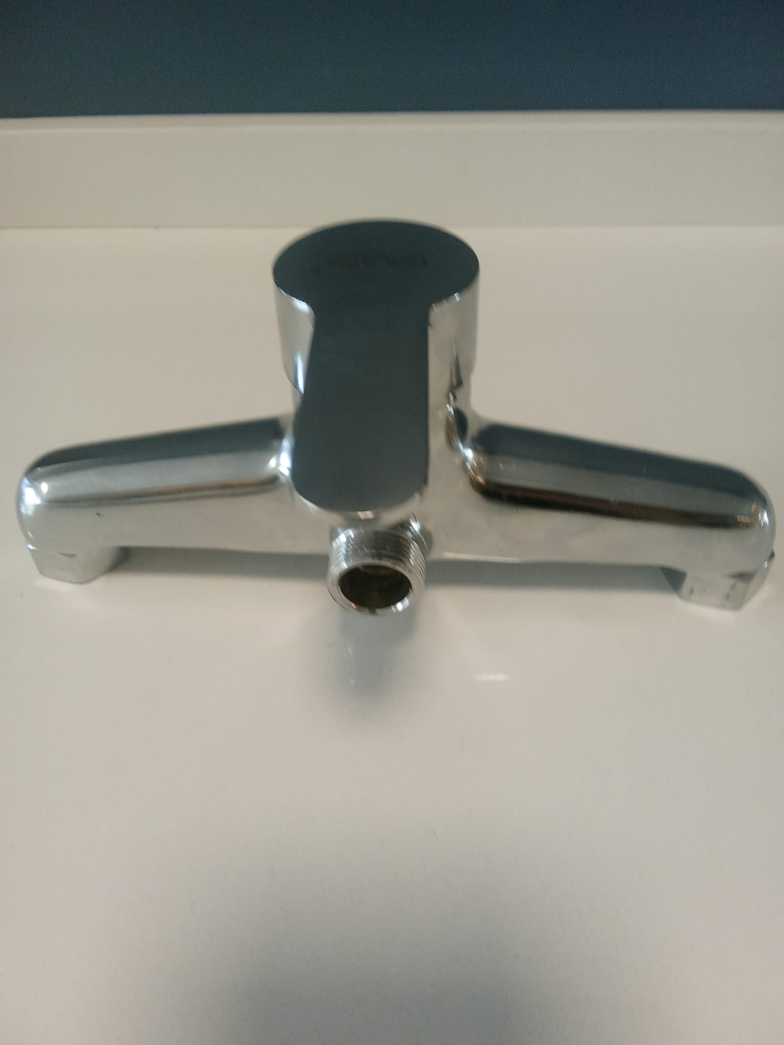 Monocomando CON DETALLE Plateado 20 cm entre ejes