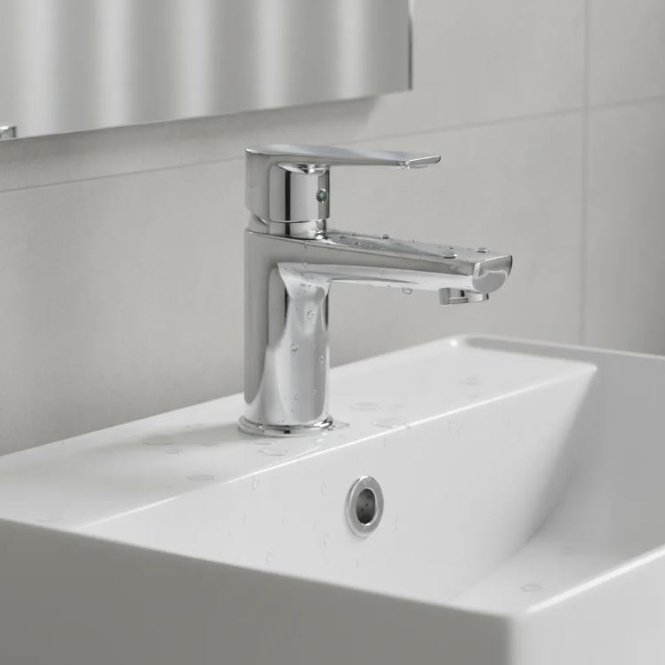 Monocomando Griferia Lavatorio Bacha Cromo 18cm Vindex Acra