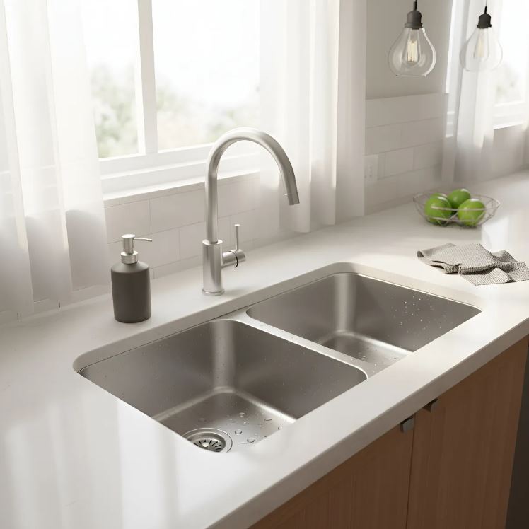 Pileta, Bacha De Cocina Doble Tramontina Sobreponer Acra