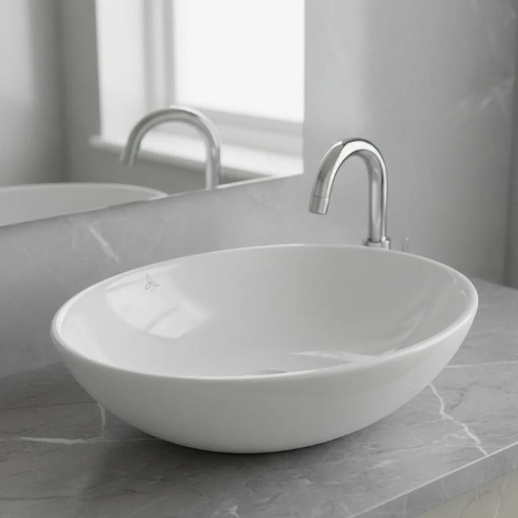 Bacha Baño Lavatorio De Apoyo Redondo 41.5 Diámetro