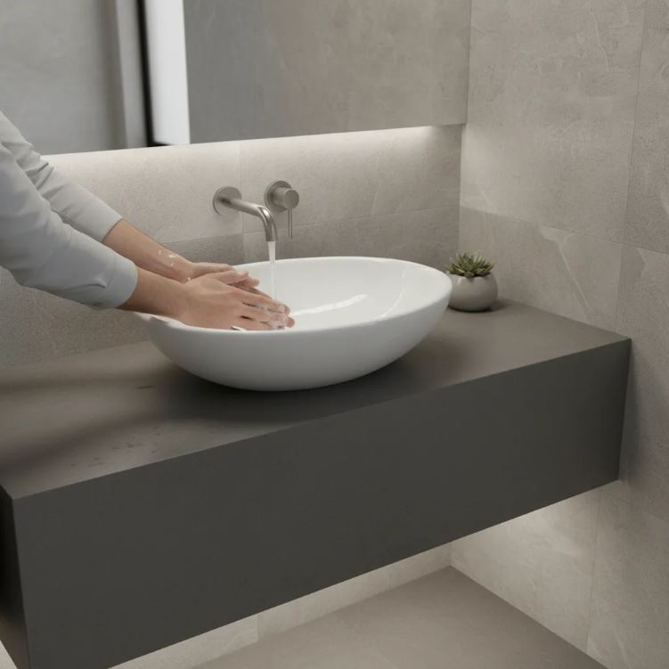 Bacha Baño Lavatorio De Apoyo Redondo 41.5 Diámetro