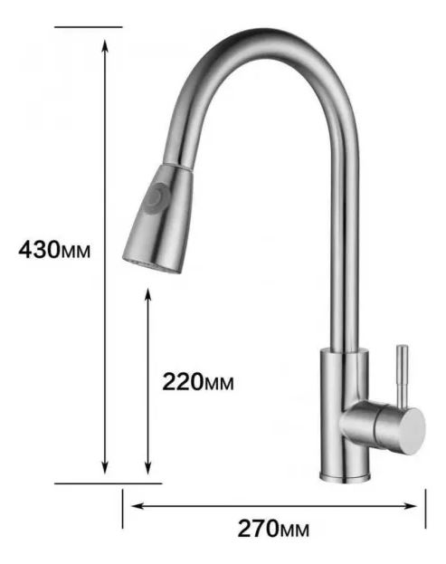 Grifo De Cocina Monocomando Rimontti Extensible Acra