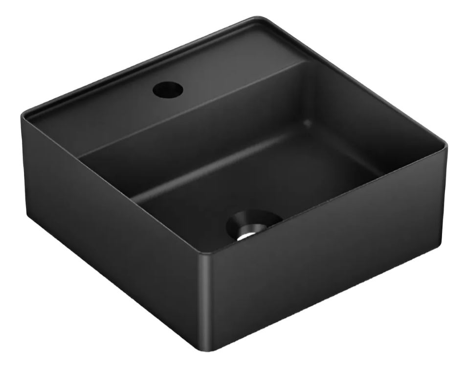 Bacha De Apoyo Loza Negro Mate 35x35 Acra