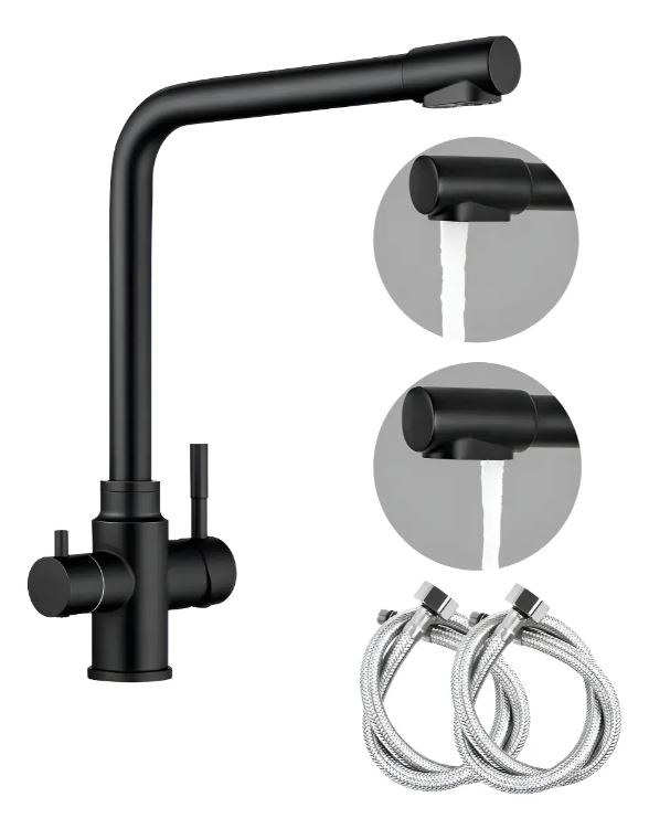 Grifería Monocomando Cocina Para Filtro En Negro Acra