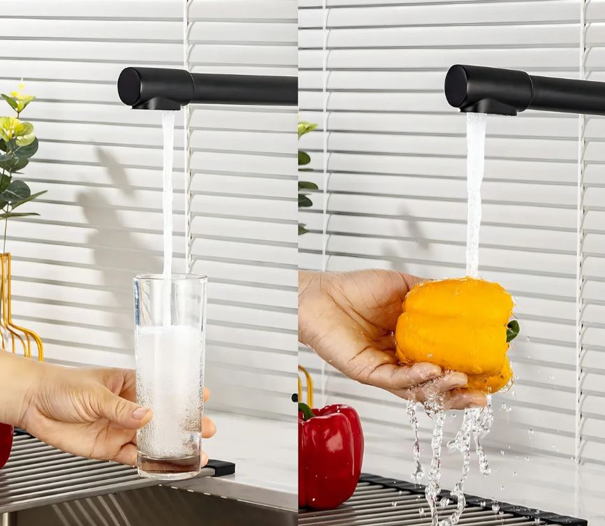 Grifería Monocomando Cocina Para Filtro En Negro Acra