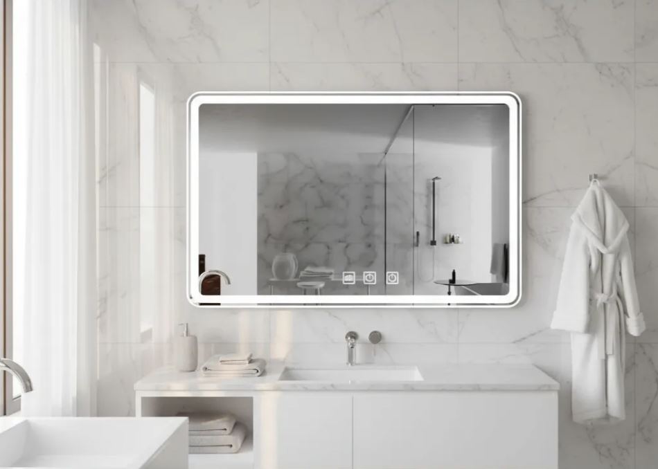 Espejo Segovia Rectangular Luz Led Y Desempañador 120 M Acra