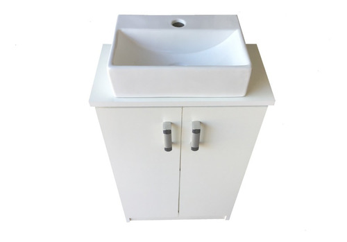 Bacha Apoyo Loza 37x25 + Mueble Mdf Espacios Reducidos Acra