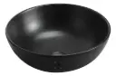 Bacha Cuba Lavabo De Apoyo Loza Negro Mate Redonda 40 Acra