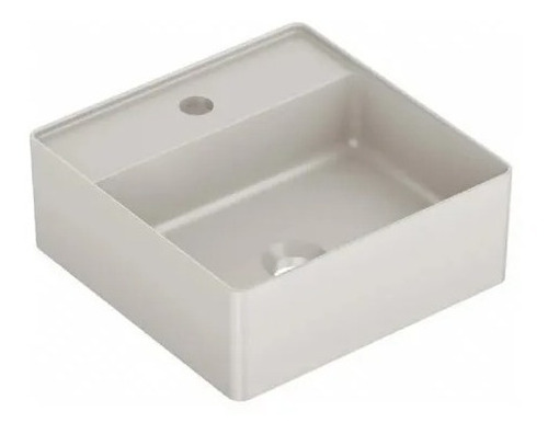 Bacha De Apoyo Loza Beige Hueso Mate 35x35 Acra