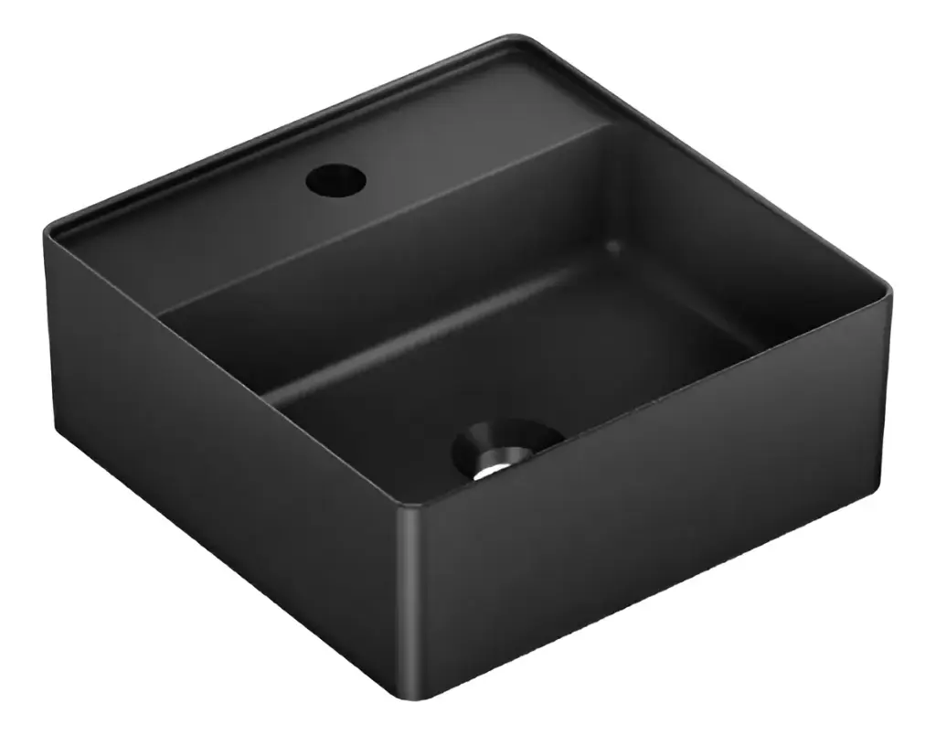 Bacha De Apoyo Loza Negro Mate 35x35 Acra