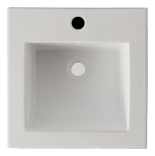 Bacha Encimera Loza De Baño Cuadrada 41x41x15 Acra