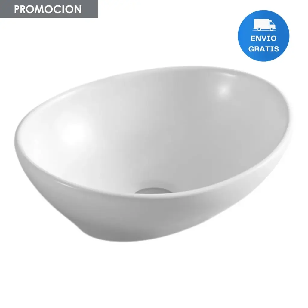 Bacha Loza De Apoyo Para Baño Lavatorio En Blanco