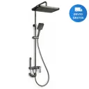 Barral Columna De Ducha Con Roseta Y Teléfono Acero Inox