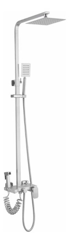 Barral Duchero Columna Satinado Monocomando Baño Acra