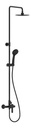 Barral Duchero Columna Negro Mate Klipen Trento Baño Acra