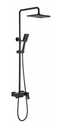 Barral/columna De Ducha/baño En Negro Mate Con Botones Acra