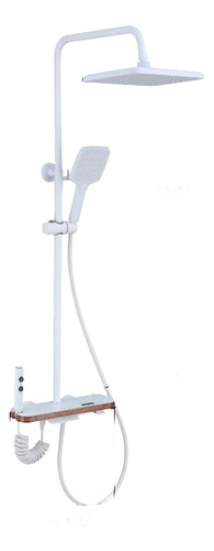 Barral Grifería Columna Blanco Pared Monocomando Ducha Mano