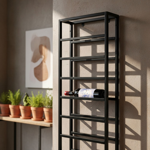 Cava Soporte De Botellas De Pared En Hierro Reforzado