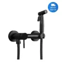 Ducha Higiénica 15cm Negro Mate Con Gatillo Y Flexible Acra