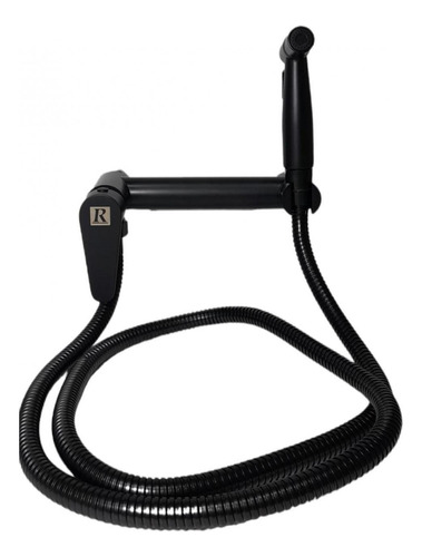 Ducha Higiénica Negro Mate Gatillo Y Flexible Rimontti Acra