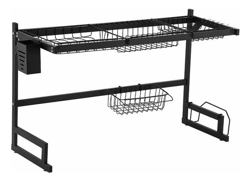 Escurreplatos Cubiertera Vasos Sobre Pileta En Negro Acra