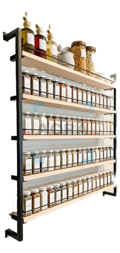 Especiero Condimentero Organizador Cocina Hierro Pared Acra