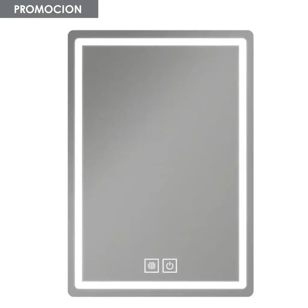 Espejo Baño Rectangular Luz Led Y Desempañador Acra