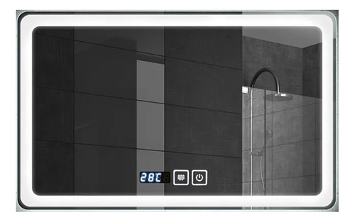Espejo Led Rectangular 60x80 Para Baño Desempañador Display Marco Incoloro