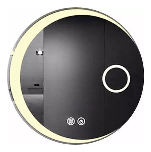 Espejo Redondo Luz Led Táctil 80cm 3 Tonos+desempañador Acra