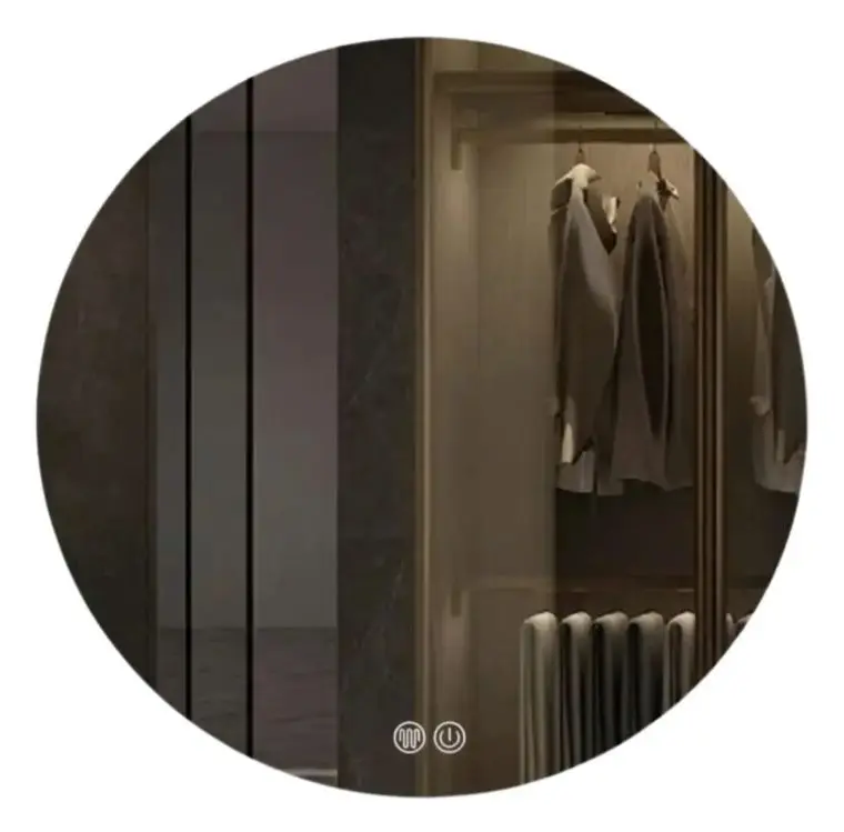 Espejo Redondo Pared Táctil 60 Luz Led + Desempañador Acra