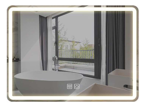 Espejo Segovia Rectangular Luz Led Y Desempañador 90 Cm Acra