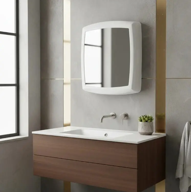 Espejo Y Botiquín En Pvc Para Baño 35x38x10cm Economico Acra