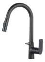 Griferia Canilla Extensible Flexible Cocina Negro Mate Acra