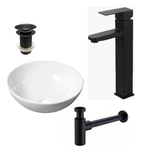 Griferia Canilla Monoc + Loza Blanca + Valvula + Sifon Acra