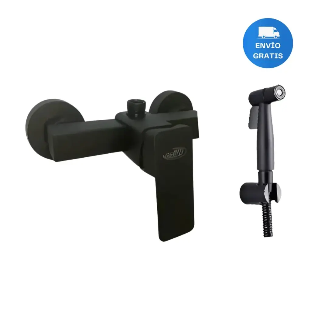 Griferia Ducha Higienica 15 Cm Wico Rimontti Negro Mate Acra