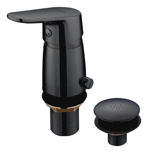 Griferia Klipen Monocomando Bidet Concept Negro C/trans.acra