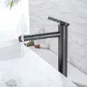 Grifería Canilla En Negro Baño Con Pico Giratorio Acra 