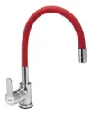 Grifería Monocomando Pico Cisne Flexible Roja Cocina Acra