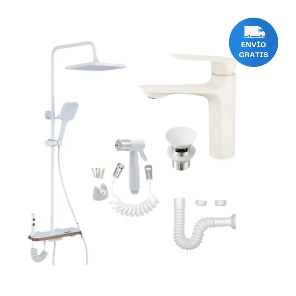 Grifería Selen Pared Para Baño Blanco